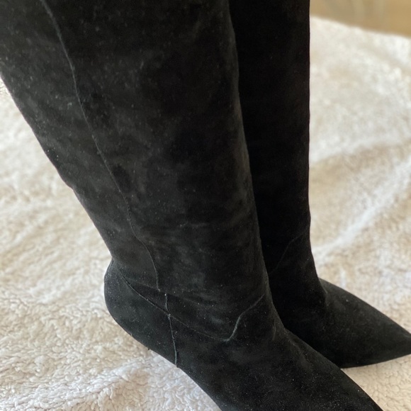 Suede pointed high heeled boots - Picture 6 of 8